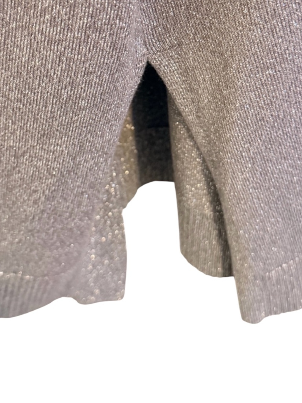 JM Collection Metallic Silver Shimmer Open Front Duster Cardigan Sweater XL - Picture 4 of 9